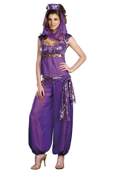 Sexy Genie Adult Purple Lady Halloween Cosplay Costume