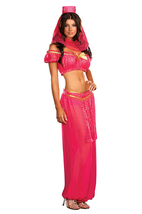 Sexy Genie May K Belly Dancer Girl Adult Fancy Dress Halloween Costume