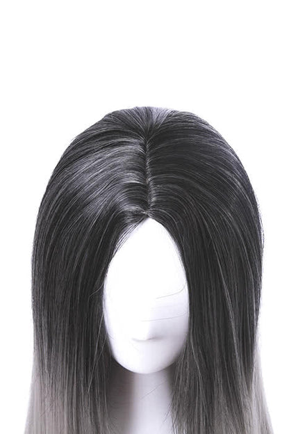 Fashion Black and Gray Mixed Long Stragiht Woman Wigs