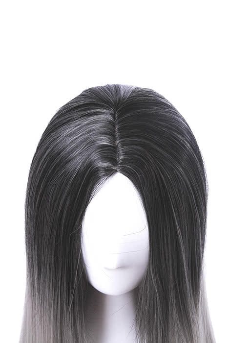 Fashion Black and Gray Mixed Long Stragiht Woman Wigs
