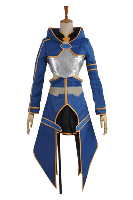 Sword Art Online 2 Ghost Bullet Silica Blue Anime Cosplay Costume