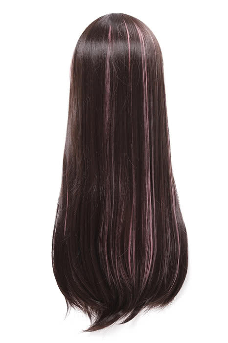 65cm Long Kizuna AI Cosplay Wigs Black and Pink Woman Wigs