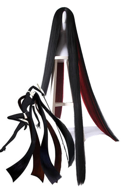 Land of the Lustrous Houseki no Kuni Bort Very Long Black Mixed Red Special Anime Cosplay Wigs