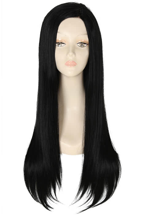 26 inch Long Natural Black Straight Invisible Part Lace wig
