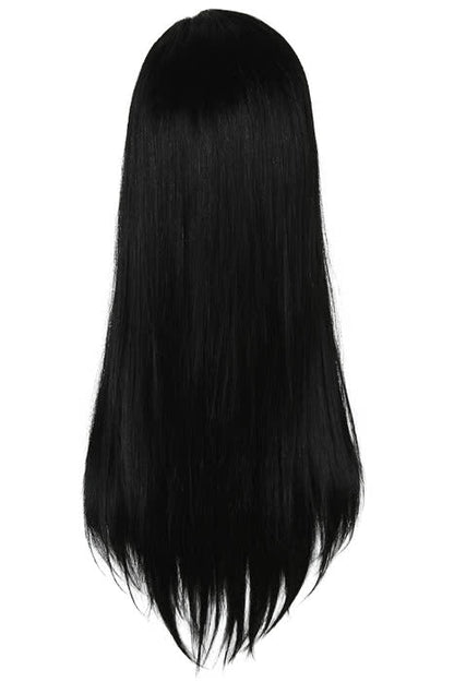 26 inch Long Natural Black Straight Invisible Part Lace wig