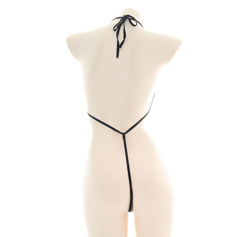 Leather Bikini Strappy Halterneck Underwear Sexy Cosplay Costume