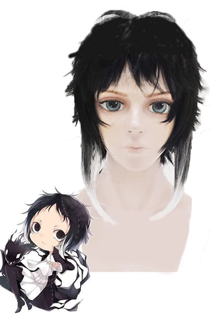 Bungo Stray Dogs Akutagawa Ryunosuke Black Mixed White Short Anime Cosplay Wigs