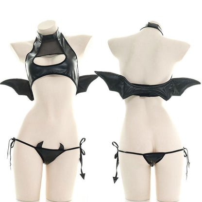 Little Devil Sexy Lingerie Black Suit Cosplay Costume