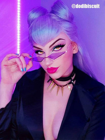 LOL KDA BADDEST Evelynn Purple Long Cosplay Wigs