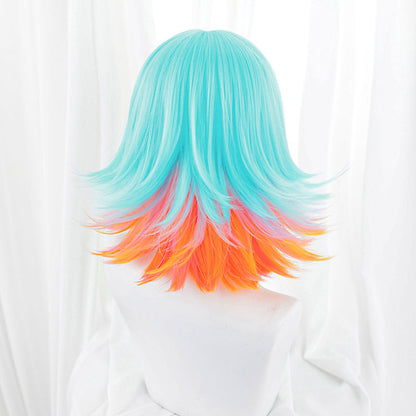 LOL KDA Neeko Cosplay Wigs Bule Mixed Organe Wigs Halloween wig