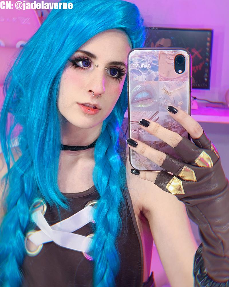 ¡¾In Stock¡¿130cm Anime LOL Arcane Jinx Blue Cosplay Wigs
