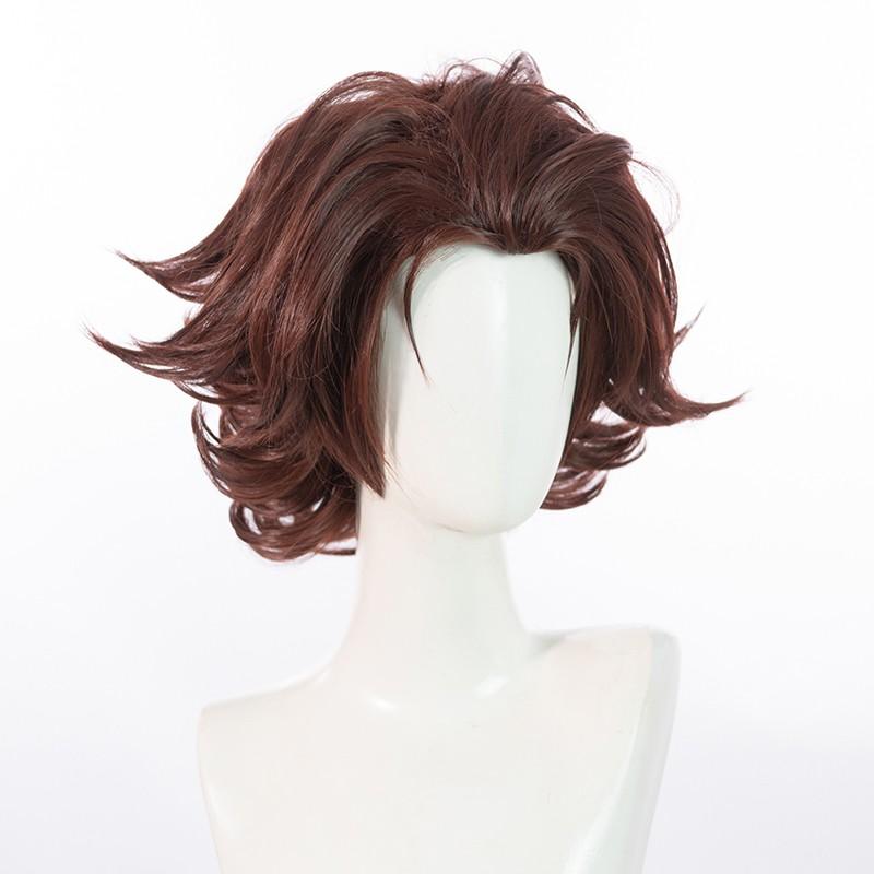 LOL Arcane Viktor Dark Brown Short Curly Cosplay Wigs Halloween wig