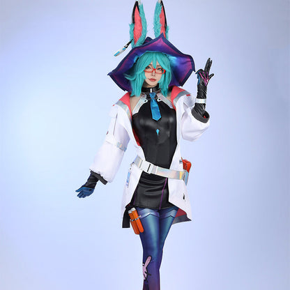 LOL Battle Bunny Aurora Cosplay Costume with Tails&Hat