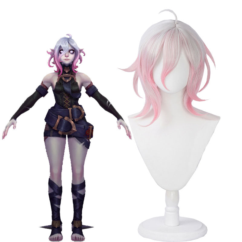 League Of Legends LOL Briar  Short White Gradient Pink Cosplay Wigs Halloween wig