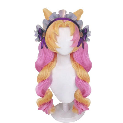 LOL Cafe Cutie Gwen Blonde Mixed Pink Ponytail Cosplay Wigs