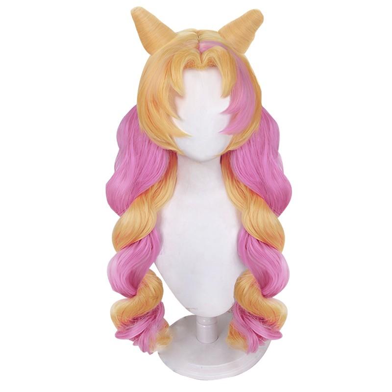 LOL Cafe Cutie Gwen Blonde Mixed Pink Ponytail Cosplay Wigs