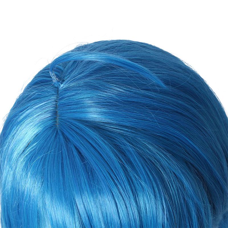 LOL Gwen Blue Gradient Ponytail  Wavy Long Cosplay Wigs Halloween wig