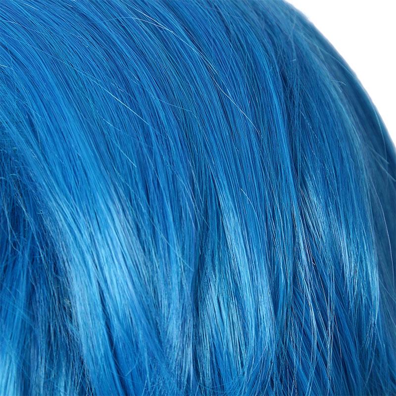 LOL Gwen Blue Gradient Ponytail  Wavy Long Cosplay Wigs Halloween wig
