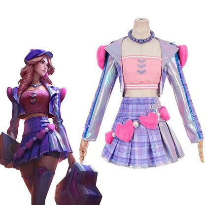 LOL Heartache & Heartthrob Caitlyn Cosplay Costume Halloween Costume
