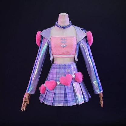 LOL Heartache & Heartthrob Caitlyn Cosplay Costume Halloween Costume