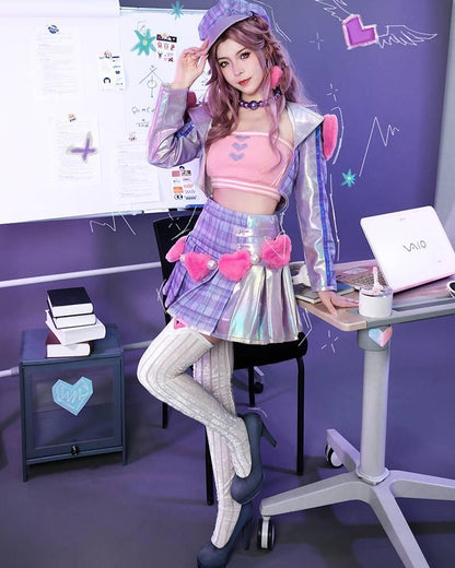 LOL Heartache & Heartthrob Caitlyn Cosplay Costume Halloween Costume