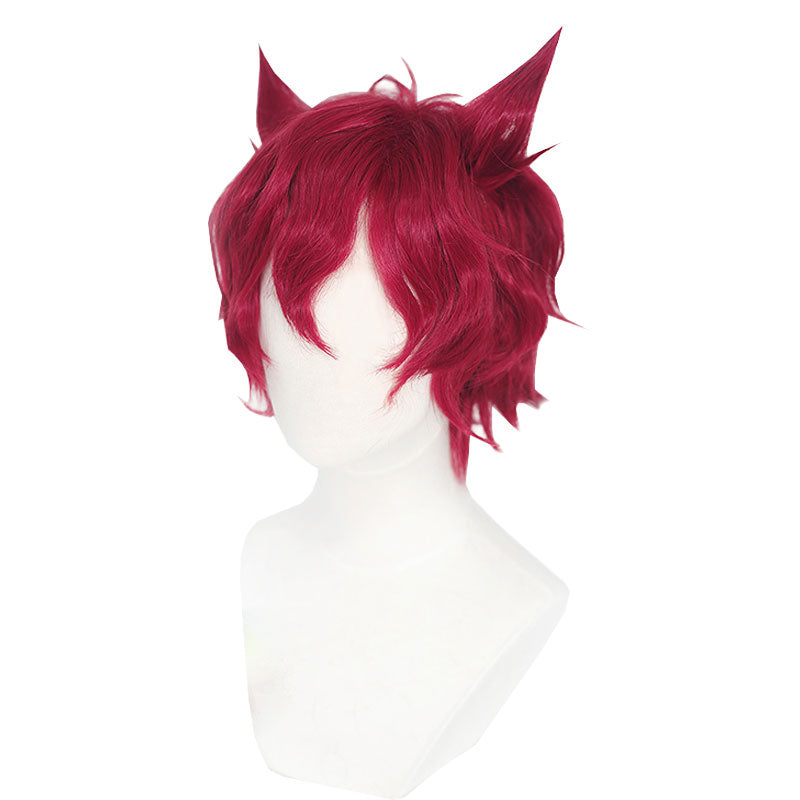League Of Legends LOL Heartsteel Sett Wine Red Curly Cosplay Wig Halloween wig