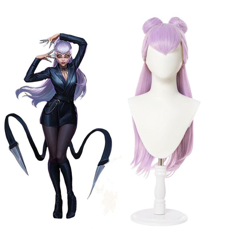 LOL KDA BADDEST Evelynn Purple Long Cosplay Wigs