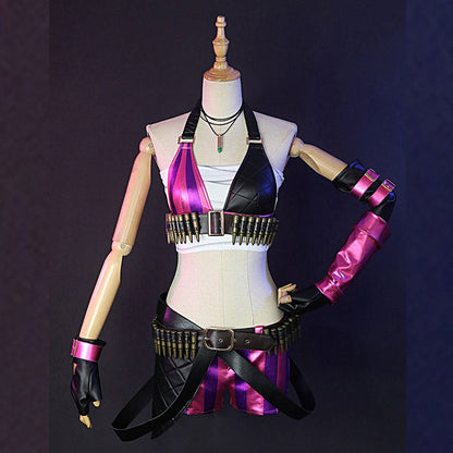 LOL Loose Cannon Jinx Sexy Uniform Made Cosplay Costumes Halloween Costume