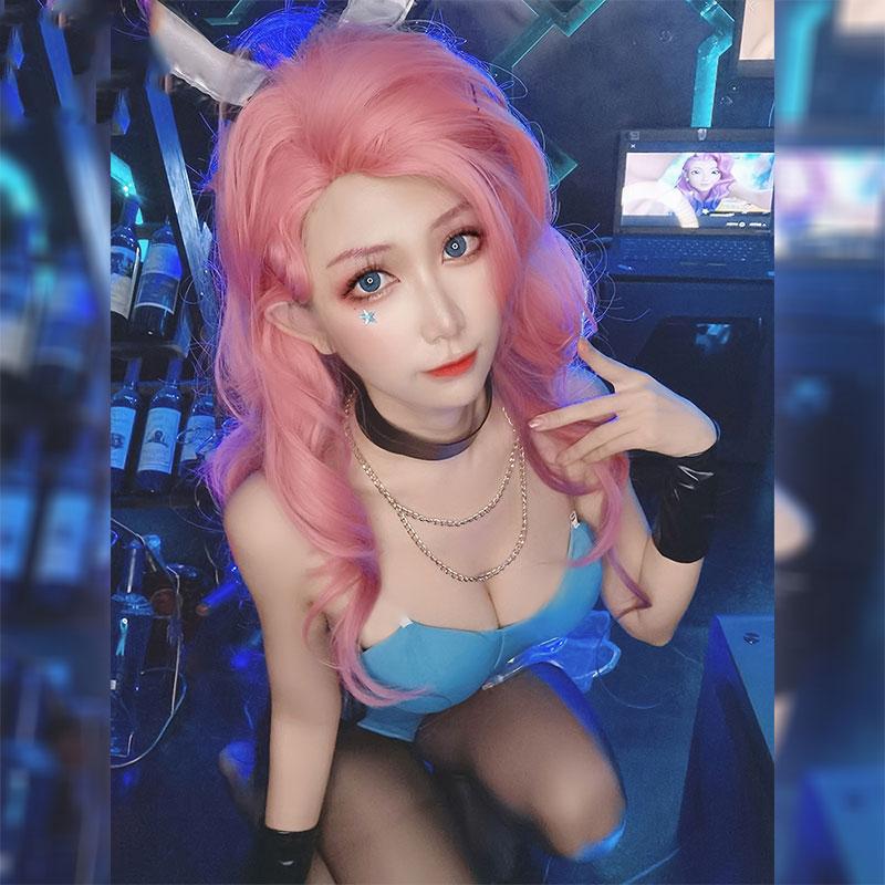 LOL KDA Seraphine Bunny Gril Fanart Cosplay Costume