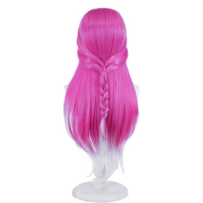 LOL Snow Moon Ahri Rose Red Gradient White Cosplay Wig