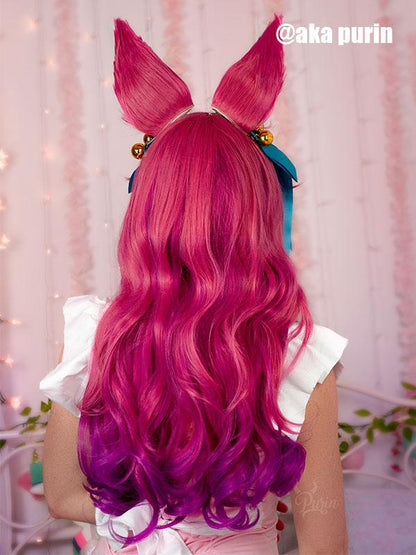 LOL Spirit Blossom Ahri Pink Mixed Long Cosplay Wigs Halloween wig