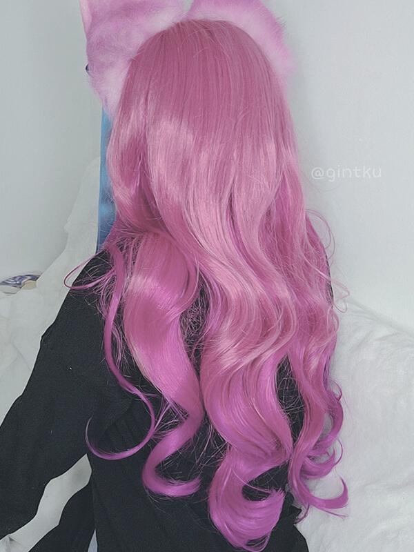 LOL Spirit Blossom Ahri Pink Mixed Long Cosplay Wigs Halloween wig