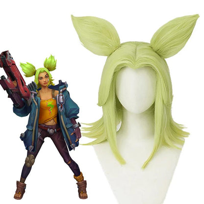 LOL The Spark of Zaun Zeri Green Cosplay Wigs Halloween wig