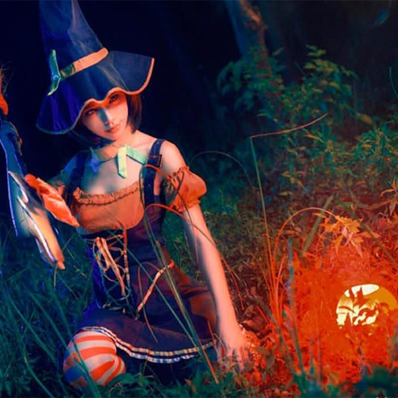 LOL Wild Huntress Nidale Halloween Witch Cosplay Costume