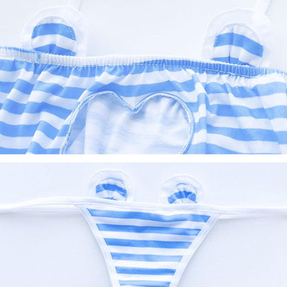 Love Hollow Striped Bikini Cosplay Costume