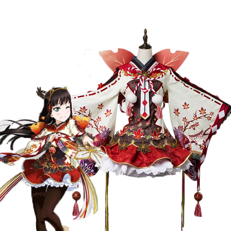 Love Live! Sunshine Aqours  Kurosawa Dia  Maple kimono Cosplay Costume