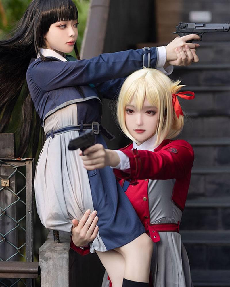 Lycoris Recoil Chisato Nishikigi Blonde Straight Cosplay Wigs