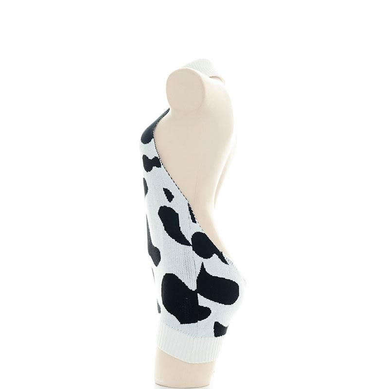Japanese Milk Cow High Neck Backless Sexy Sweater Underwear