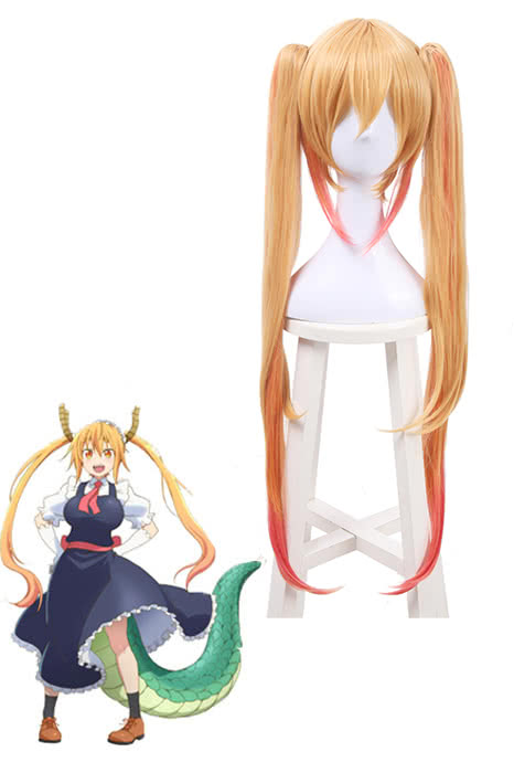 Miss Kobayashi's Dragon Maid Tohru Long Golden Cosplay Wigs