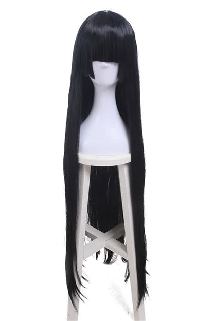 Hell Girl Ai Enma Long Black Straight Neat Bang Cosplay Wigs