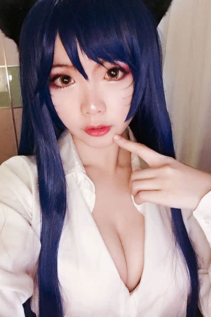100cm Long Straight Blue Shimoneta Ayame Kajou Cosplay Wig