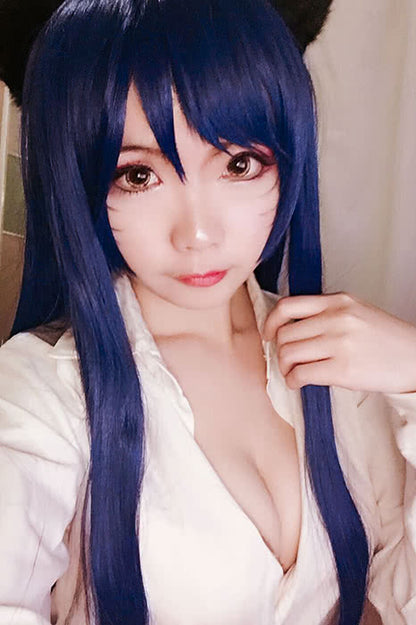 100cm Long Straight Blue Shimoneta Ayame Kajou Cosplay Wig