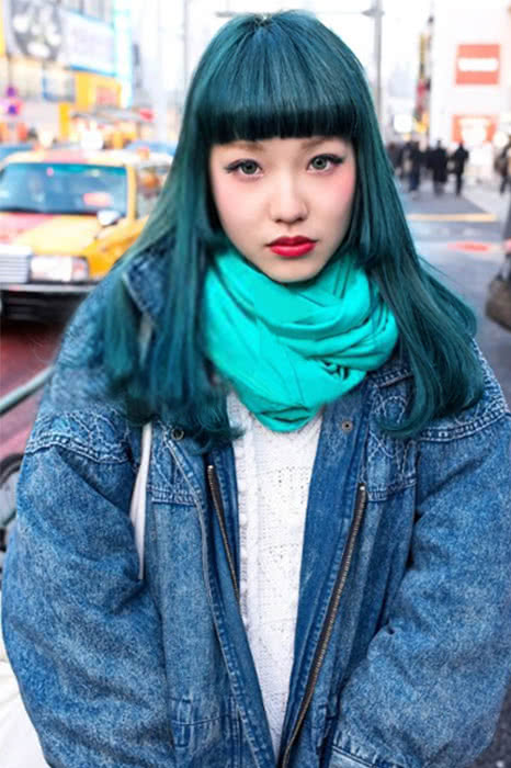50cm Long Teal Green Wave Anime Female Cosplay Wigs