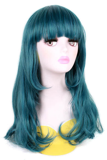50cm Long Teal Green Wave Anime Female Cosplay Wigs