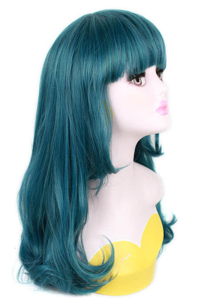 50cm Long Teal Green Wave Anime Female Cosplay Wigs