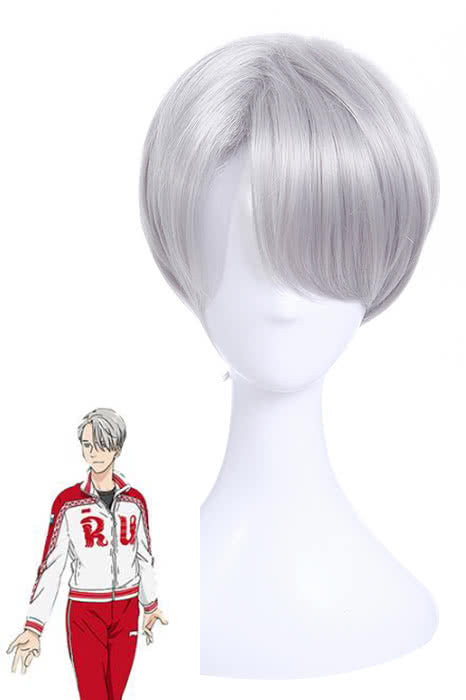 Yuri on Ice Victor Nikiforov Cosplay Wigs Men Short Light Gray Wigs