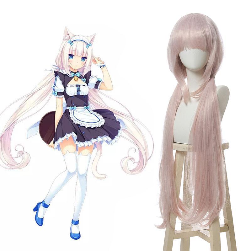 NEKOPARA Vanilla 110 cm Long Light Pink Cosplay Wigs
