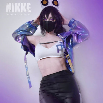 Nikke Goddess Of Victory Sin Black Mixed Grey Cosplay Wigs
