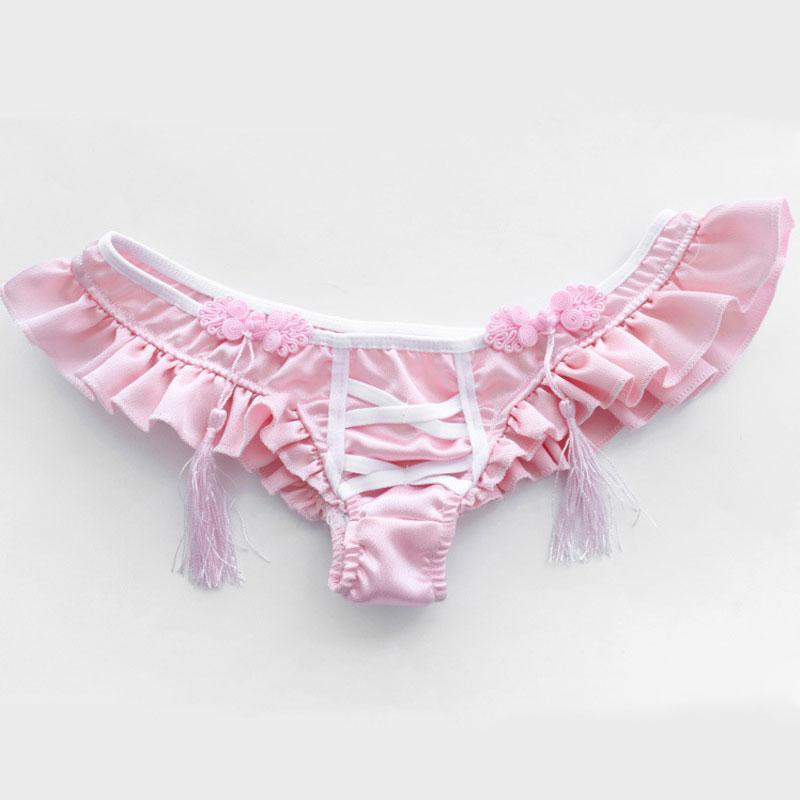 Pink Cheongsam Ruffled Underwear Sexy Cosplay Costume