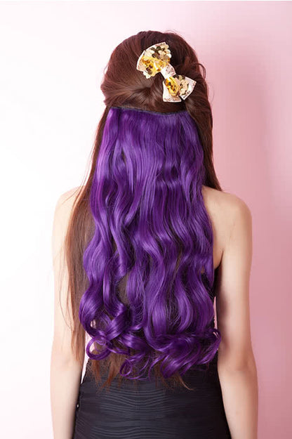 5 Colors Colorful 50cm Long Curly / Wave Clip in Hair Extensions